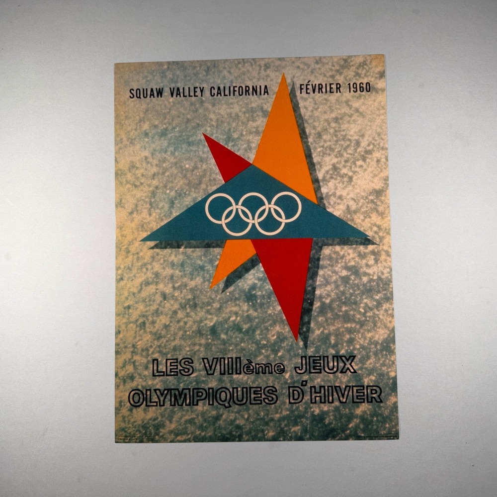 1960 Squaw Valley Winter Olympics Poster Fine Art Ltd 13x18 Atomic Age Print Art